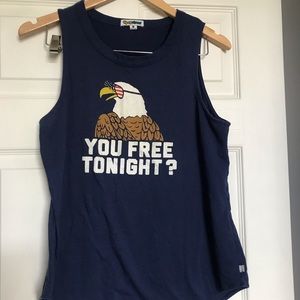 Tipsy Elves America Eagle tank, “you free tonight?”